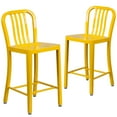 thumbnail image 2 of Flash Furniture Counter Height Vertical Slat Back Bar Stool, Yellow, 2 of 14