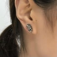 thumbnail image 6 of GKNET 925 Sterling Silver King Skull w/ Crown Ear Studs Earrings Gothic Punk Vintage, 6 of 9
