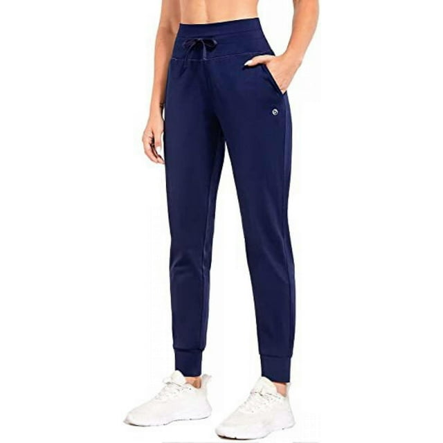 Women's Fleece Lined Pants Water Resistant Sweatpants High Waisted Thermal Joggers Winter Running Hiking PocketsBlue Small