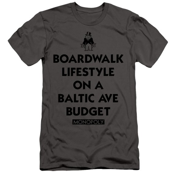 Monopoly Lifestyle Vs Budget S/S Adult 30/1 T-Shirt Charcoal
