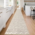 thumbnail image 2 of Long Hallway Runner Rug 2.6x18 Non-Slip Washable, Moroccan Vintage Beige Boho Kitchen Rugs Ultra Soft Distressed Geometric Floor Carpet Runners for Bedroom Laundry Stairway Entryway, 2 of 8