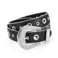 thumbnail image 1 of Punk Rhinestone Buckle Belts Woman Locomotive Full Sequins Waist Belts Western Cowgirl Y2K Girls Belt for Jeans Men Silver, 1 of 4