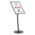 thumbnail image 2 of M&T Displays Simplistic Curved Menu Board 18x24 inch Anthracite Gray Pedestal Sign Holder Floor Standing Aluminum Front Loading Easy Open Poster Advertisement Sign Holder for Restaurant Cafe Hotel, 2 of 8