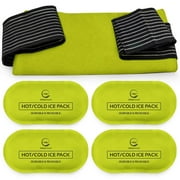 Reusable Hot and Cold Gel Ice Pack Wrap (4 Pack) for Injuries | Adjustable & Flexible for Knees, Back, Shoulders, Arms, and Legs  Reusable