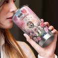 thumbnail image 4 of Hello Valentine’s Day Havanese Flower Crown Romantic Pink Floral 20oz Stainless Steel Tumbler Insulated Cup with Lid Havanese Dog Lover Gifts Idea - 00031, 4 of 5