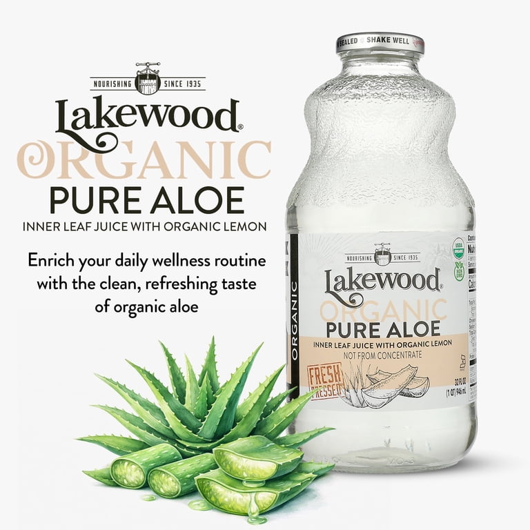 Lakewood Organic Fresh Pressed Aloe Vera Juice With Lemon 32 fl oz