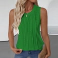 thumbnail image 2 of Fgnfyis Women's Tops Elegant Casual Camisole Top Solid Color Summer Sleeveless Tank with Lock Design for Daily Wear Womens Vest Womens Tank Tops Green XXL, 2 of 5