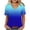 Y435#Sky Blue, variant on Ichuanyi Womens Summer Tops Trendy Gradient Color Print Short Sleeve Tshirts Shirts Crew Neck T Shirts Fashion