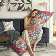 thumbnail image 5 of Mandala Long Body Pillow Cover – Soft & Breathable Meditation Fabric, Hidden Zipper, 20"x54", Psychedelic Trippy Print – Gift for Side Sleepers, Pregnancy, Zen Home Decor, 5 of 7