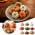 thumbnail image 2 of 9 Pcs Mini Artificial Pumpkins, Assorted Small Rustic Foam Pumpkins for Fall Decor, Harvest Thanksgiving Table Centerpiece, Halloween Vase Fillers and Home Decorations, 2 of 7