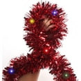 thumbnail image 2 of NOGIS 16.4 Ft Christmas Prelit Tinsel Garland, Red Metallic Garland with LED Lights for Christmas Tree Decorations,Wedding Party Supplies (Red), 2 of 7