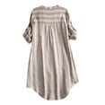 thumbnail image 4 of XZNGL Plus Size Top Women Button Up Pullover Cotton Striped Top Plus Size Tunic Blouse Button Up Shirt, 4 of 9