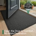 thumbnail image 5 of FRABE Washable Door Mat Indoor Entrance 17x30, Dirt Trapper Front Door Mats with Absorbent Interior and Non-Slip Rubber Backing, Entryway Doormat, Grey, 5 of 10