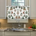thumbnail image 2 of Yayeee Kitchen Curtains Tier Pair Light Filtering 27"x24" Rod Pocket Short Cafe Window Panel, Brown Christmas House, 2 of 7