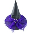 thumbnail image 2 of TanSiDing Halloween Witch Hat for Women Lace Decor Vintage Cap Carnival Party Accessories Fancy Dress Witchcraft Wizard Hat Gothic Purim Christmas Masquerade Adult, 2 of 6
