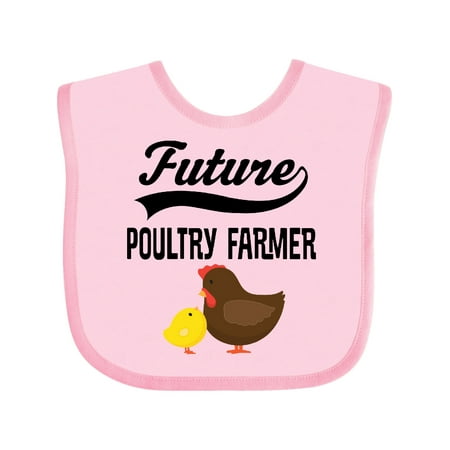 

Inktastic Future Poultry Farmer Chicken Raising Gift Baby Boy or Baby Girl Bib