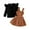 Black, variant on REDARER Girls 2-Piece Outfit, Long Sleeve Top and Brown Pinafore Dress, Cute Casual Style for Everyday Wear and Play,Size:2-3 Years