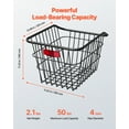 thumbnail image 2 of VEVOR Rear Bike Basket, Metal Wire Bicycle Basket with Reflective Tail Light & Waterproof Cover, Durable Bike Back Basket, Fits to Most Rear Bike Racks, 2 of 9