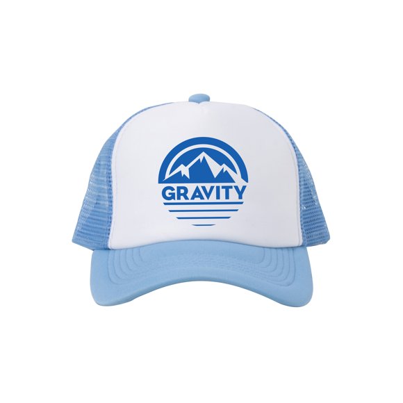 Casquette de Camionneur Ajustable à Rayures de Montagne - Bleu - Bleu Clair/blanc