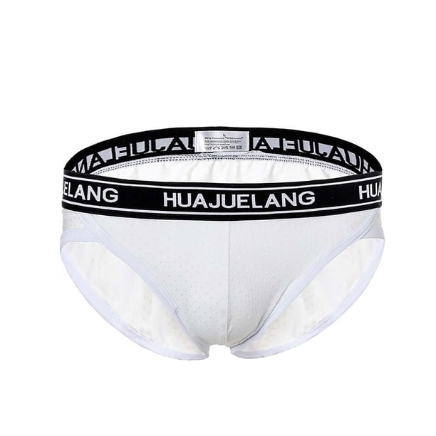 Calzoncillos de cintura baja de color sólido sexy para hombre Pompotops qyievc4481