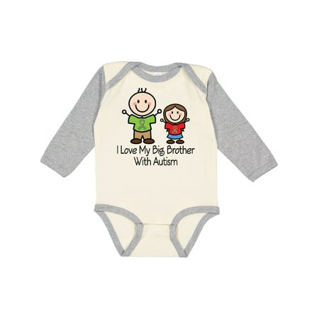 

Inktastic I Love My Brother With Autism Gift Baby Girl Long Sleeve Bodysuit