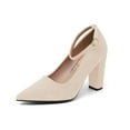 thumbnail image 2 of Women's Pointed Toe High Heels Pump Shoes Suede Closed Toe Ankle Strap Wedding Evening Party Dress Shoes, 2 of 9