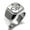 Silver, variant on Stainless Steel Valorous Fleur De Lis Engraved Square Flat Top Biker Style Polished Signet Ring