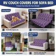 thumbnail image 6 of Binienty Purple Damask Print 2 Piece RV Jackknife Sofa Slipcover Stretchy Washable Non-Slip Elastic Bottom Stain Resistant Universal Fit Protector for Camper Trailer Interior, 6 of 7