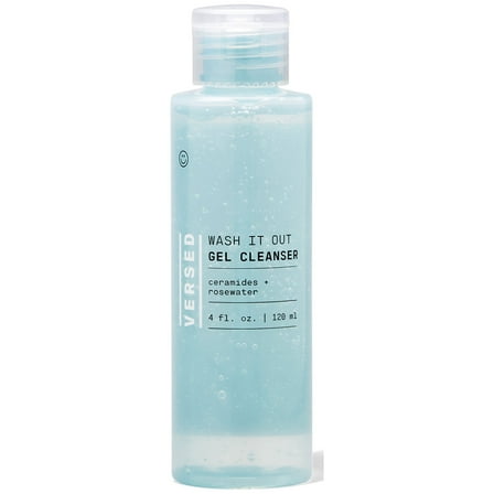 Versed Brand Wash It Out Gel Face Cleanser for All Skin Types, Ceramides and Rosewater, 4 fl oz