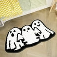 thumbnail image 6 of Halloween Decor, Gothic Rug, Ghost Bath Floor Mat, 39x24" Black Gothic Halloween Non-slip Rugs Fall Thanksgiving Doormat for Indoor Outdoor Entrance Home Bathroom Living Room(A), 6 of 7