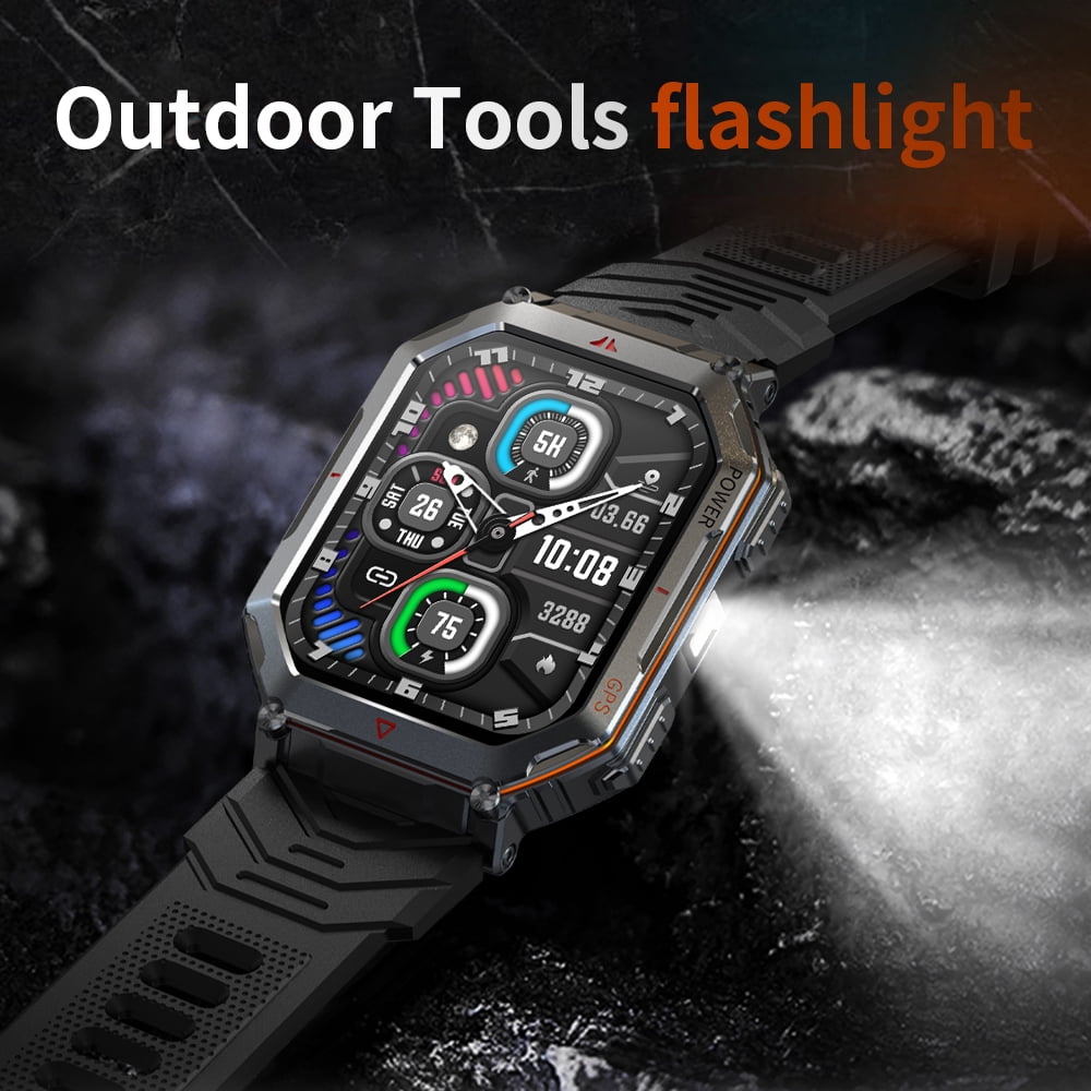 AIEK KR92 With Ai ChatGPT GPS Smart Watch 3ATM Waterproof 450mAh Bluetooth Call Outdoor LED Flashlight Compass Outdoor Sport Smartwatch