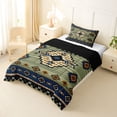 thumbnail image 2 of jejeloiu Serene Tribal Twin Comforter Sets,Calm Print Bedding Set For Boys,Green Blue,Black Reversible,2pcs,1 Comforter and 1 Pillowcase, 2 of 7