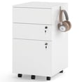 thumbnail image 1 of Gymax 3-Drawer File Cabinet Rolling File Organizer w/ Lock & 4 Keys for Letter/Legal/A4 White, 1 of 10