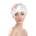 thumbnail image 3 of Kdxio Cute Pigs Print Shower Cap for Women,Elastic and Reusable,Double Waterproof Layers Bathing Hat, 3 of 9