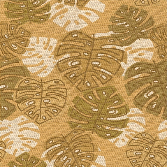 Ahgly Company Indoor Square Patterned Cantaloupe Orange Area Rugs, 6' Square