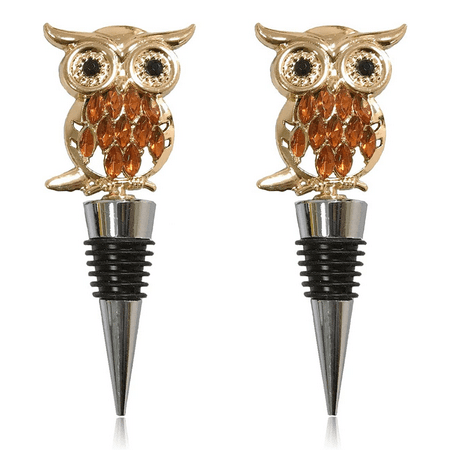 

Owl Wine Bottle Stopper Stainless Steel Reusable Beverage Bottle Topper Wine Lovers Gifts Keep Wine Fresh Funny Metal Wine Cork for New Housewarming Gift