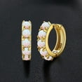 thumbnail image 2 of K-KED White Opal Earrings for Women White/Yellow Gold Gemstone Earrings 925 Silver, 2 of 9