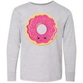thumbnail image 3 of Inktastic Hot Pink Donut Long Sleeve Youth T-Shirt, 3 of 5