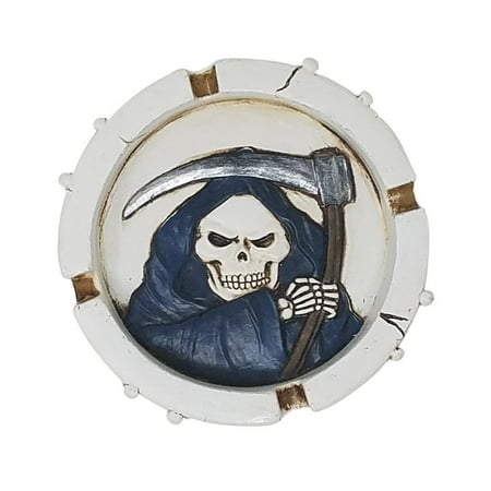 PolyPlus Grim Reaper Cigarette Ashtray for Outdoors and Indoors Use - Modern Home Decor Tabletop Ash tray for Smokers - Nice Gift for Men and (Best Gift For A Cigarette Smoker)
