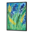 thumbnail image 3 of Designart 'Yellow and Blue Wild Flowers and Grass Gouache' Traditional Framed Canvas Wall Art Print, 3 of 5