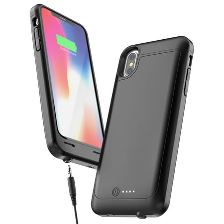 iPhone X Battery Case with 3.5mm Headphone Jack - AudioMod (Smart Power Reserve) Slim Charging Case (4600mAh High