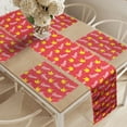 thumbnail image 2 of Ambesonne Celebration Table Runner & Placemats, Humor Theme Crown Bride, Placemat 4 pcs + Runner 16"x72", Scarlet Mustard White, 2 of 2