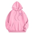 thumbnail image 4 of Yuanlong Womens Hoodies Oversized Pink Bow Graphic Long Sleeve Hooded Sweatshirts Spring Stylish Fashion Comfort Clothes, 4 of 7