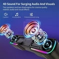 thumbnail image 3 of MYJTOPUS LED Soundbar Speaker Sound Bar, Mini Subwoofer Soundbar with Bluetooth Wireless for TV, Computer, Black, 3 of 9