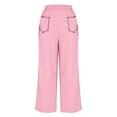 thumbnail image 6 of Womens Travel Pants Baggy Wide Leg Casual Pants With Elastic Waist & Pockets Polyester Spandex Blend Soft Breathable For Summer Daily L Pants For Women, 6 of 7