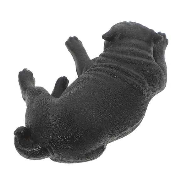 CATIEBYE Cute Dog Figurines Black Plastic Pug Dog 1Pcs