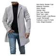 thumbnail image 7 of comerut Men Woolen Coat Lapel Long Sleeve Single-Breasted Solid Color Mid-length Coat Autumn Winter Warm Outwear, 7 of 7