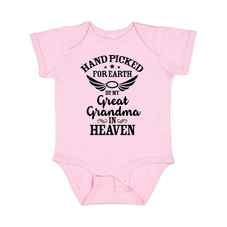 

Inktastic Handpicked for Earth by My Great Grandma in Heaven Gift Baby Boy or Baby Girl Bodysuit