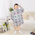 thumbnail image 6 of FORMRS Wearable Blanket Hoodie with Sleeves for Kids Cozy Flannel Sweatshirt, Navy Blossom Mosaic, 6 of 7