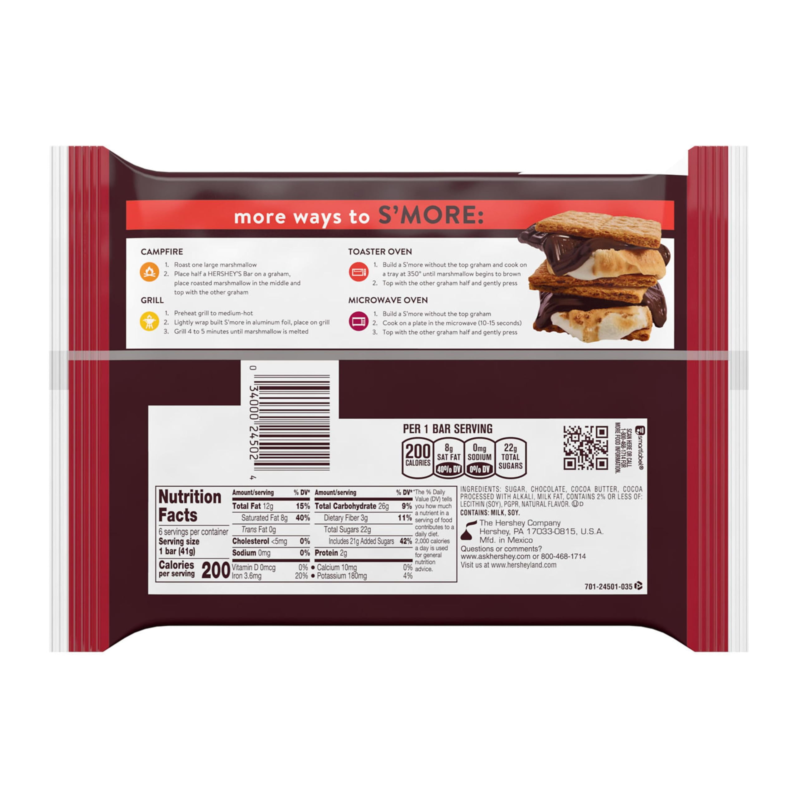 Hersheys Special Dark Mildly Sweet Chocolate Candy Bars, 1.45 Oz (6 Count) Packaging May Vary - Pack of 3